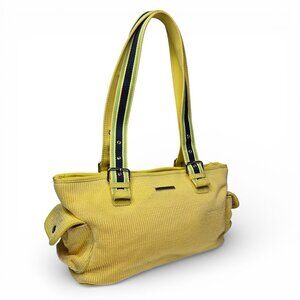 The Sak Belinda Knit Satchel Baguette Women Small Bright Yellow Sporty Purse
